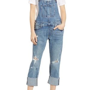 NWT Lucky Brand distressed denim overalls